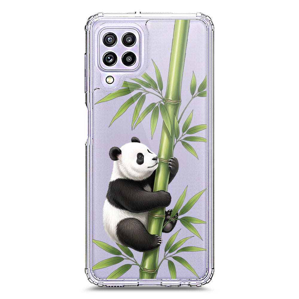 Samsung Galaxy M32 Cover -Dreamy Panda Series - Clear Phone Case - Soft Silicon Borders