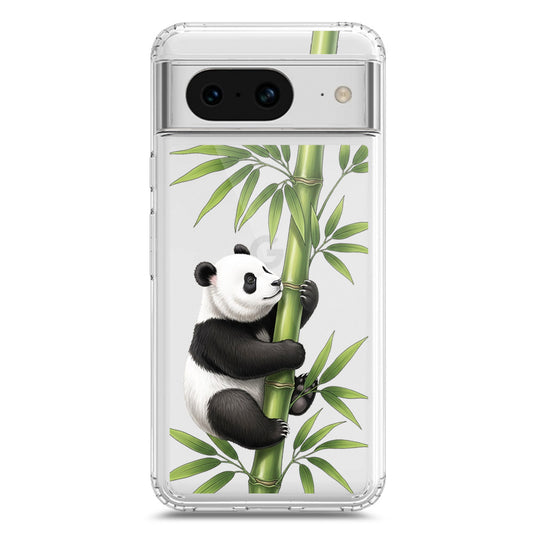 Google Pixel 8a Cover -Dreamy Panda Series - Clear Phone Case - Soft Silicon Borders