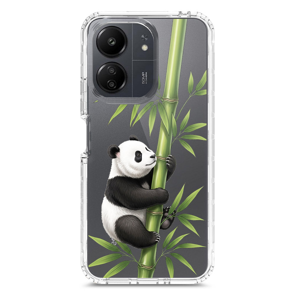 Xiaomi Redmi 13C Cover -Dreamy Panda Series - Clear Phone Case - Soft Silicon Borders