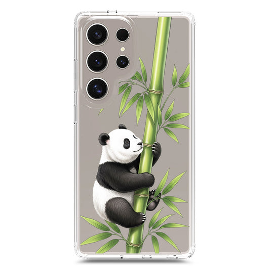 Samsung Galaxy S25 Ultra Cover -Dreamy Panda Series - Clear Phone Case - Soft Silicon Borders