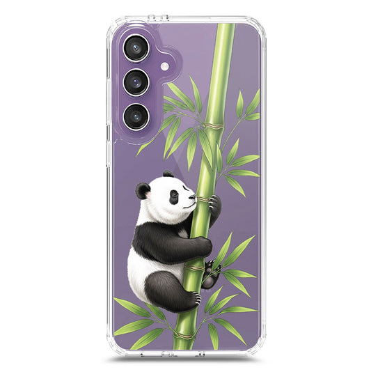 Samsung Galaxy S24 FE Cover -Dreamy Panda Series - Clear Phone Case - Soft Silicon Borders