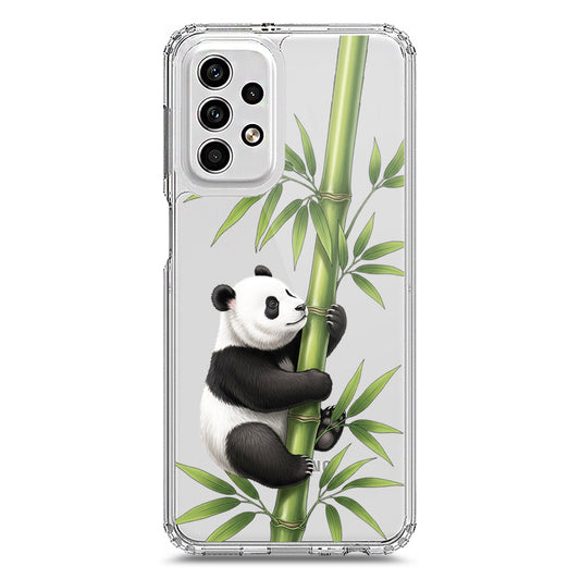 Samsung Galaxy A23 5G Cover -Dreamy Panda Series - Clear Phone Case - Soft Silicon Borders