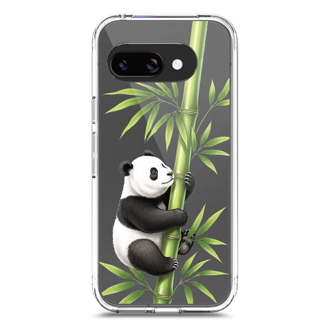 Google Pixel 9a Cover -Dreamy Panda Series - Clear Phone Case - Soft Silicon Borders