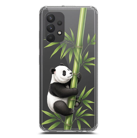 Samsung Galaxy A32 Cover -Dreamy Panda Series - Clear Phone Case - Soft Silicon Borders