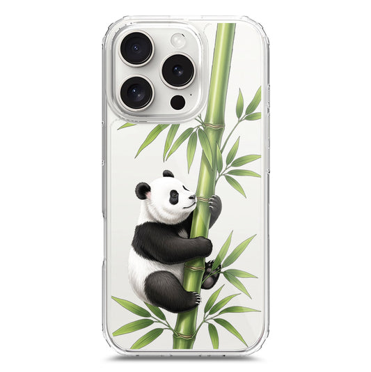 iPhone 16 Pro Cover -Dreamy Panda Series - Clear Phone Case - Soft Silicon Borders