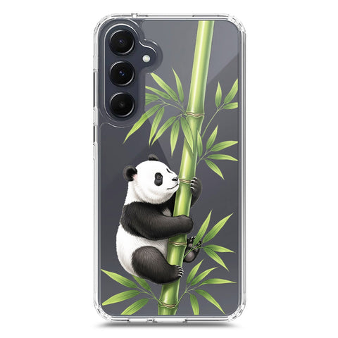 Samsung Galaxy A35 Cover -Dreamy Panda Series - Clear Phone Case - Soft Silicon Borders