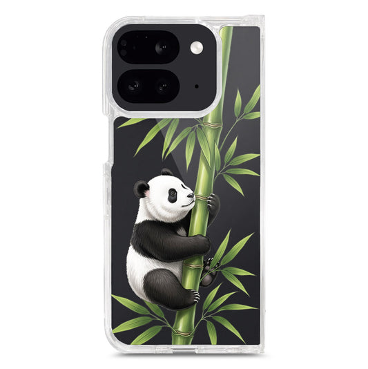 Google Pixel 9 Pro Fold Cover -Dreamy Panda Series - Clear Phone Case - Soft Silicon Borders