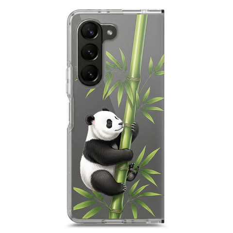 Samsung Galaxy Z Fold 5 Cover -Dreamy Panda Series - Clear Phone Case - Soft Silicon Borders