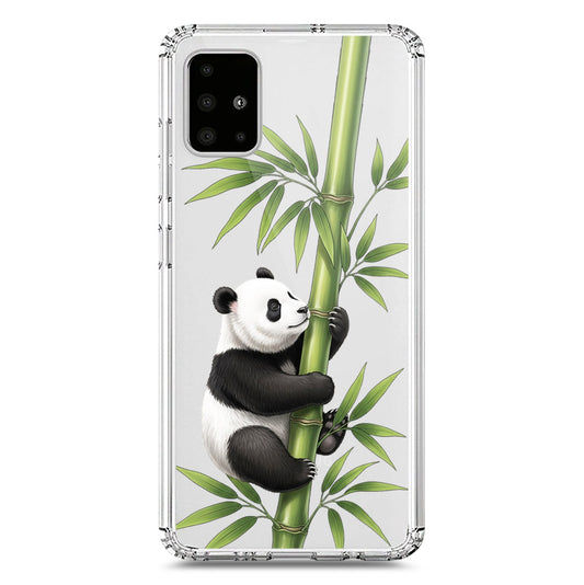 Samsung Galaxy A71 Cover -Dreamy Panda Series - Clear Phone Case - Soft Silicon Borders