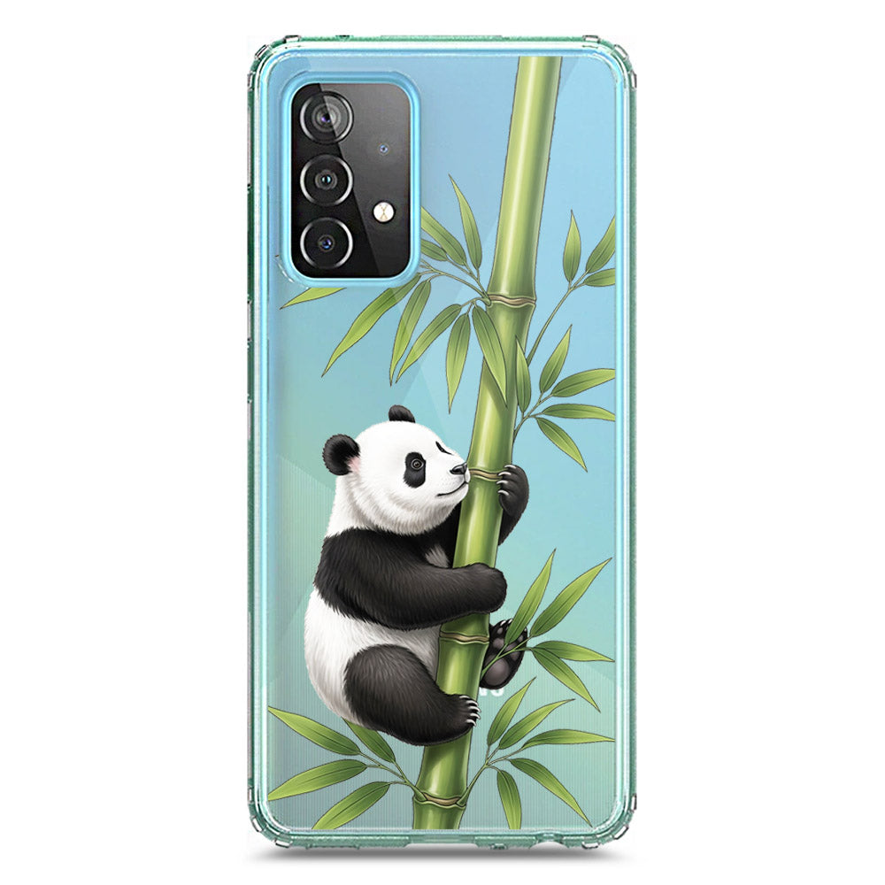 Samsung Galaxy A72 Cover -Dreamy Panda Series - Clear Phone Case - Soft Silicon Borders