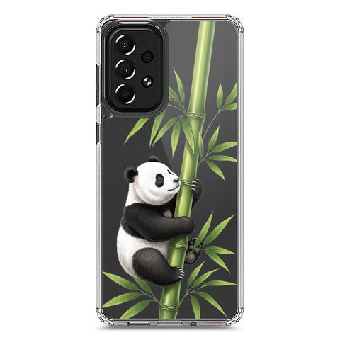 Samsung Galaxy A73 5G Cover -Dreamy Panda Series - Clear Phone Case - Soft Silicon Borders