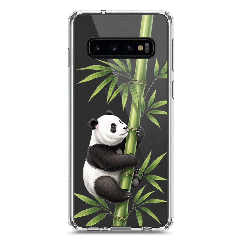Samsung Galaxy S10 Cover -Dreamy Panda Series - Clear Phone Case - Soft Silicon Borders