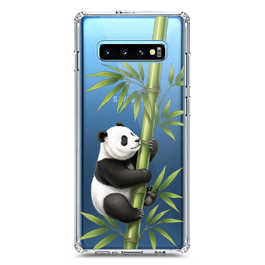 Samsung Galaxy S10 Plus Cover -Dreamy Panda Series - Clear Phone Case - Soft Silicon Borders