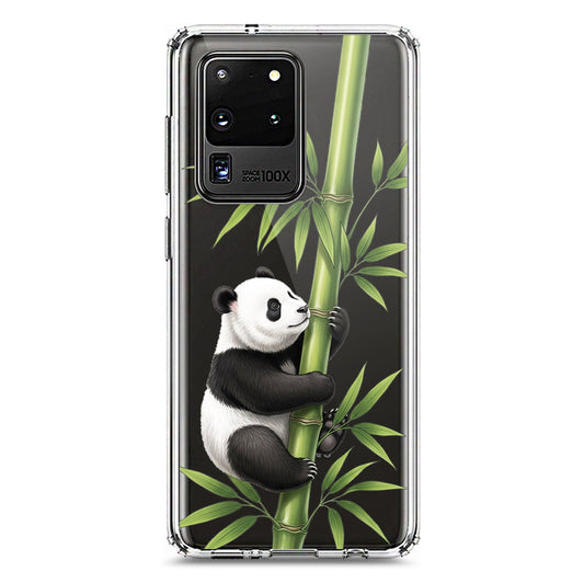 Samsung Galaxy S20 Ultra Cover -Dreamy Panda Series - Clear Phone Case - Soft Silicon Borders