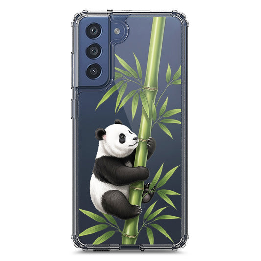 Samsung Galaxy S21 FE 5G Cover -Dreamy Panda Series - Clear Phone Case - Soft Silicon Borders