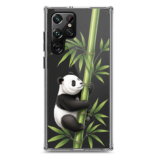 Samsung Galaxy S22 Ultra 5G Cover -Dreamy Panda Series - Clear Phone Case - Soft Silicon Borders