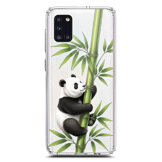 Samsung Galaxy A31 Cover -Dreamy Panda Series - Clear Phone Case - Soft Silicon Borders