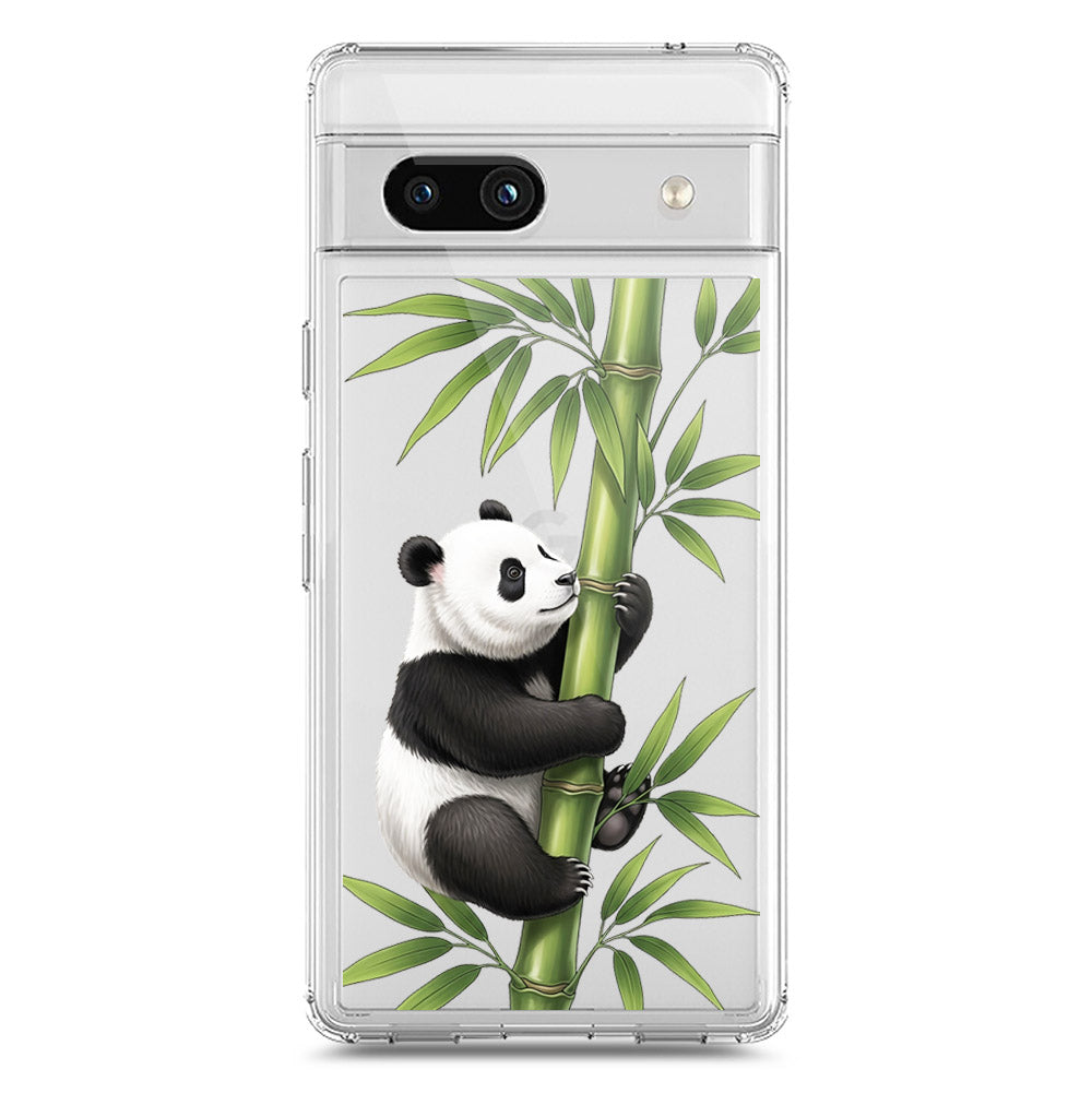 Google Pixel 7a Cover -Dreamy Panda Series - Clear Phone Case - Soft Silicon Borders