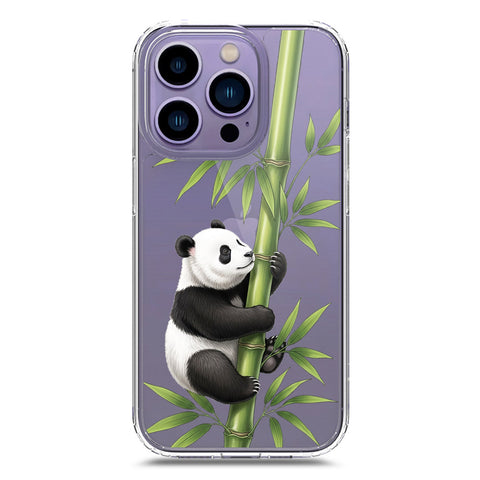 iPhone 14 Pro Cover -Dreamy Panda Series - Clear Phone Case - Soft Silicon Borders