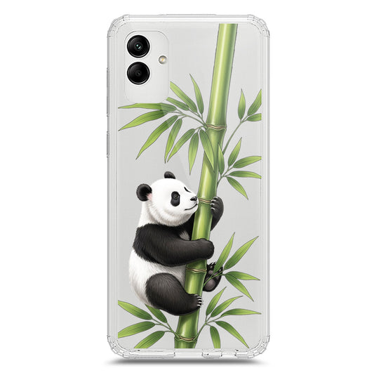 Samsung Galaxy M02s Cover -Dreamy Panda Series - Clear Phone Case - Soft Silicon Borders