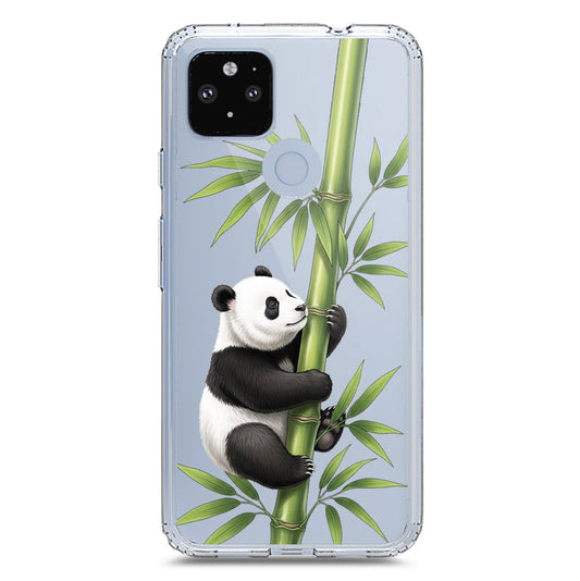 Google Pixel 5 Cover -Dreamy Panda Series - Clear Phone Case - Soft Silicon Borders