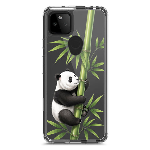 Google Pixel 5a 5G Cover -Dreamy Panda Series - Clear Phone Case - Soft Silicon Borders