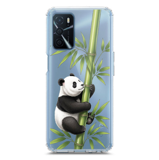 Oppo A16 Cover -Dreamy Panda Series - Clear Phone Case - Soft Silicon Borders