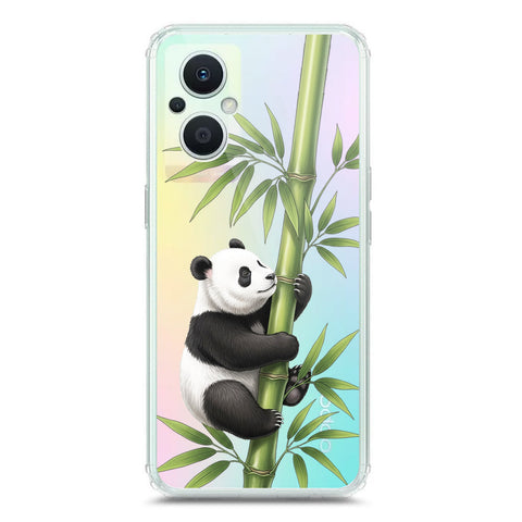 Oppo A96 5G Cover -Dreamy Panda Series - Clear Phone Case - Soft Silicon Borders