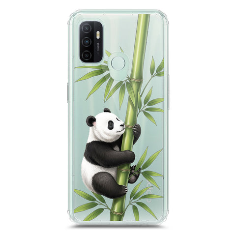 Oppo A53s Cover -Dreamy Panda Series - Clear Phone Case - Soft Silicon Borders