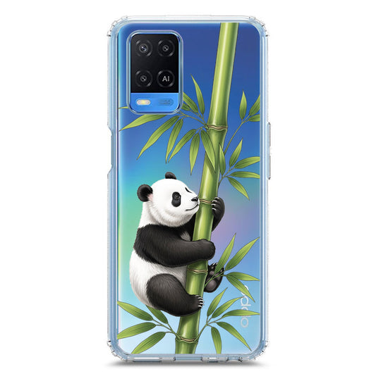 Oppo A54 4G Cover -Dreamy Panda Series - Clear Phone Case - Soft Silicon Borders