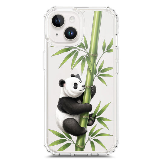 iPhone 15 Cover -Dreamy Panda Series - Clear Phone Case - Soft Silicon Borders