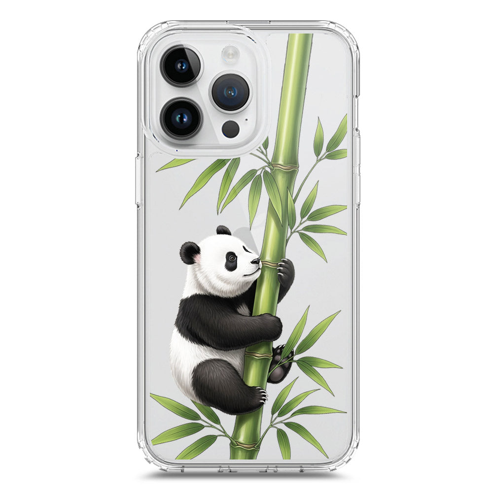 iPhone 15 Pro Cover -Dreamy Panda Series - Clear Phone Case - Soft Silicon Borders