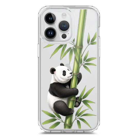 iPhone 15 Pro Cover -Dreamy Panda Series - Clear Phone Case - Soft Silicon Borders