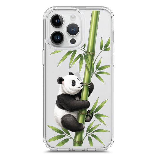 iPhone 15 Pro Max Cover -Dreamy Panda Series - Clear Phone Case - Soft Silicon Borders