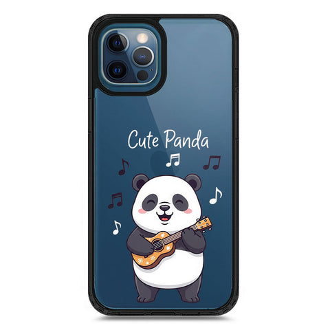 iPhone 12 Pro Max - Black - Cover -Dreamy Panda Series - Clear Phone Case - Soft Silicon Borders