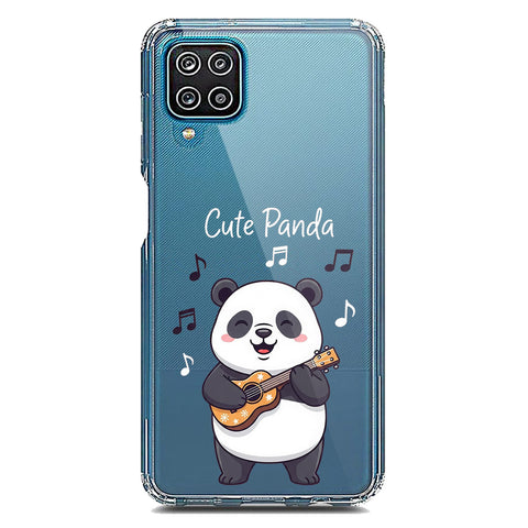 Samsung Galaxy A12 Nacho Cover -Dreamy Panda Series - Clear Phone Case - Soft Silicon Borders