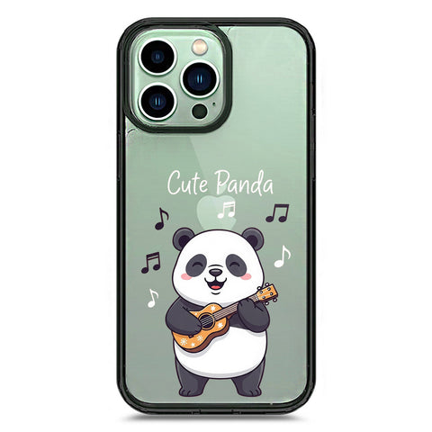 iPhone 14 Pro Max - Black - Cover -Dreamy Panda Series - Clear Phone Case - Soft Silicon Borders