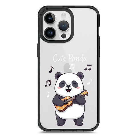 iPhone 15 Pro Max - Black - Cover -Dreamy Panda Series - Clear Phone Case - Soft Silicon Borders