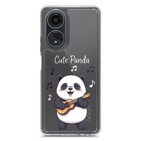 Oppo A58 4G Cover -Dreamy Panda Series - Clear Phone Case - Soft Silicon Borders
