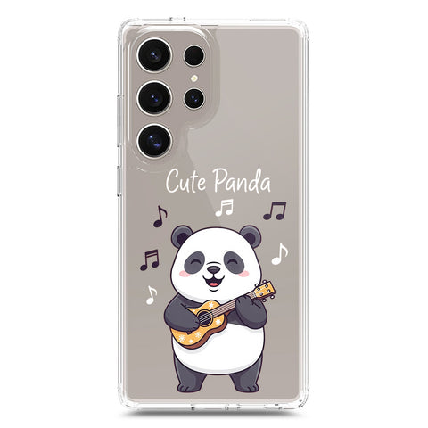 Samsung Galaxy S24 Ultra Cover -Dreamy Panda Series - Clear Phone Case - Soft Silicon Borders