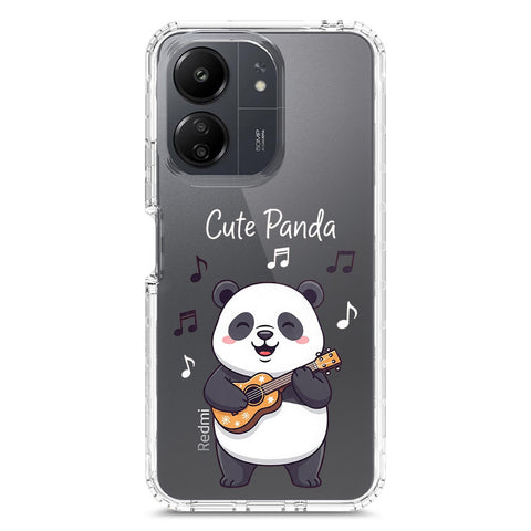 Xiaomi Redmi 13C Cover -Dreamy Panda Series - Clear Phone Case - Soft Silicon Borders