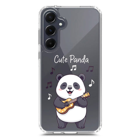 Samsung Galaxy A35 Cover -Dreamy Panda Series - Clear Phone Case - Soft Silicon Borders
