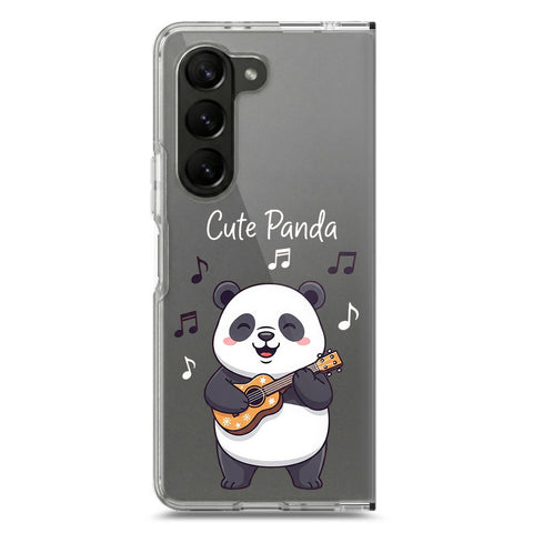 Samsung Galaxy Z Fold 5 Cover -Dreamy Panda Series - Clear Phone Case - Soft Silicon Borders