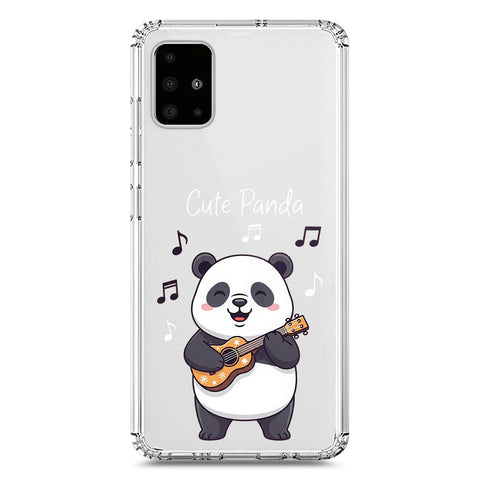 Samsung Galaxy A71 Cover -Dreamy Panda Series - Clear Phone Case - Soft Silicon Borders