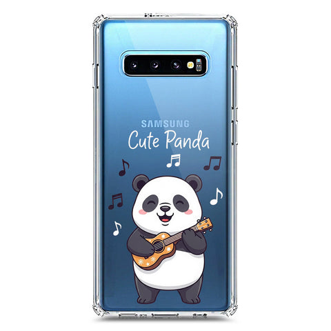 Samsung Galaxy S10 Plus Cover -Dreamy Panda Series - Clear Phone Case - Soft Silicon Borders