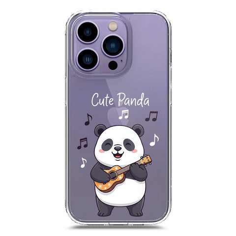 iPhone 14 Pro Cover -Dreamy Panda Series - Clear Phone Case - Soft Silicon Borders