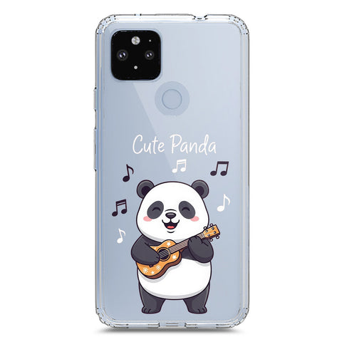 Google Pixel 5 Cover -Dreamy Panda Series - Clear Phone Case - Soft Silicon Borders