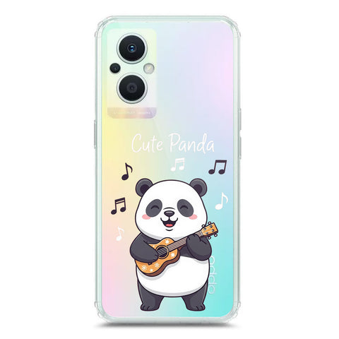 Oppo A96 5G Cover -Dreamy Panda Series - Clear Phone Case - Soft Silicon Borders