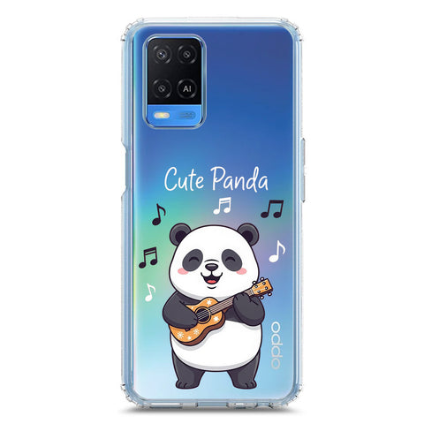 Oppo A54 4G Cover -Dreamy Panda Series - Clear Phone Case - Soft Silicon Borders
