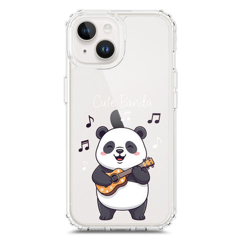 iPhone 15 Cover -Dreamy Panda Series - Clear Phone Case - Soft Silicon Borders